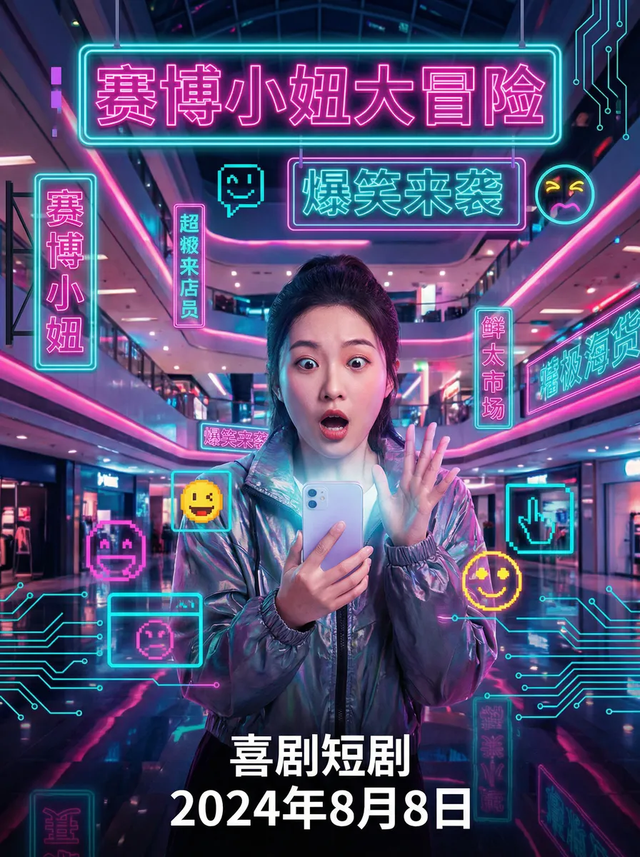 漂亮人妻被公日日躁 搞笑喜剧短剧 - 赛博小妞大冒险海报